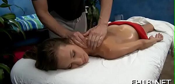  Watch this hot and sexually excited 18 yea rold get fucked hard doggystyle by her massage therapist